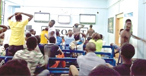 Some youth at a gambling house Some youth at a gambling house