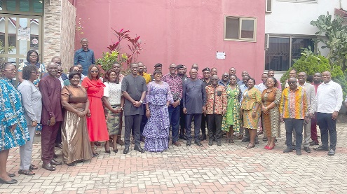Rita Naa Odoley Sowah (arrowed), Deputy Minister of Local Government, Chieftaincy and Religious Affairs, with participants in the validation workshop Rita Naa Odoley Sowah (arrowed), Deputy Minister of Local Government, Chieftaincy and Religious Affairs, with participants in the validation workshop