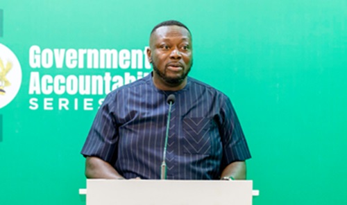 George Opare Addo, Minister of Youth Development and Empowerment, taking his turn at the government accountability series George Opare Addo, Minister of Youth Development and Empowerment, taking his turn at the government accountability series