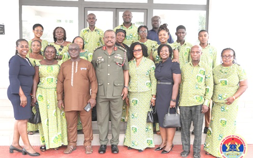 Lieutenant General William Agyapong (4th from left), Chief of the Defence Staff, with management and students of Effiduase Senior High Commercial School Lieutenant General William Agyapong (4th from left), Chief of the Defence Staff, with management and students of Effiduase Senior High Commercial School