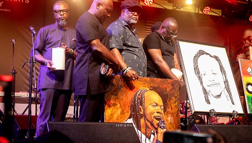 KOD(extreme left) at Daddy Lumba's Candle Light Vigil on Saturday Creating a tribute song for Daddy Lumba won’t be easy and should not be encouraged-KOD