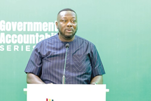 George Opare Addo, Minister of Youth Development and Empowerment, taking his turn at the government accountability series