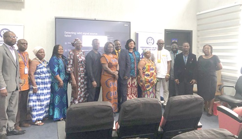 Helena Mensah (arrowed), Director, Special Education Division of the Ghana Education Service; Prof. Samuel Kwaku Hayford (6th from left), former Dean, Faculty of Education Studies, University of Education, Winneba; Rosaline Frimpomaa Agyepong (4th from left), President, Conference of Heads of Special Schools, and some stakeholders 