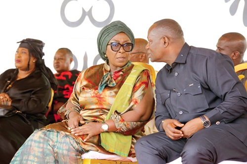 Abla Dzifa Gomashie, Minister of Tourism, Arts and Culture, with  Emmanuel Armah-Kofi Buah, Minister of Lands and Natural Resources, at the event