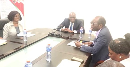 Haruna Iddrisu (middle), Education Minister, Prof. Ernest Kofi Devis (2nd from right), Girector-General, GES and Mamele Andrews (left), Chief Director, Ministry of Education Haruna Iddrisu (middle), Education Minister, Prof. Ernest Kofi Devis (2nd from right), Girector-General, GES and Mamele Andrews (left), Chief Director, Ministry of Education