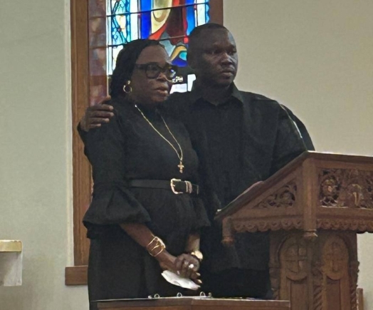 The late Squadron Leader Peter Abaafeme Anala and another sibling Letitia Anala at the funeral of their late brother Rev Fr Anthony Anala SVD How Squadron Leader Peter Abaafeme Anala's family has lost 3 siblings in 5 months