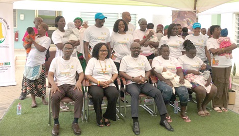 Some dignitaries with  nursing mothers after the event
