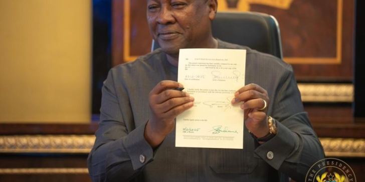 Mahama signs Act to scrap COVID-19 Health Recovery Levy from January 2026