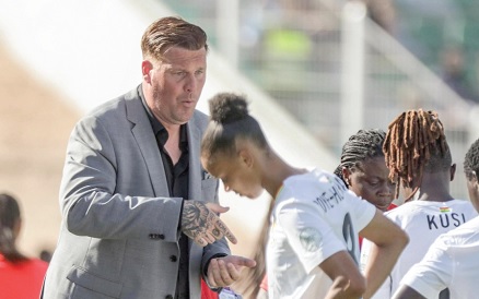 Coach Kim Lars Bjorkegren issuing out instructions to Chantelle Boye-Hlorkah during the 2024 WAFCON Coach Kim Lars Bjorkegren issuing out instructions to Chantelle Boye-Hlorkah during the 2024 WAFCON