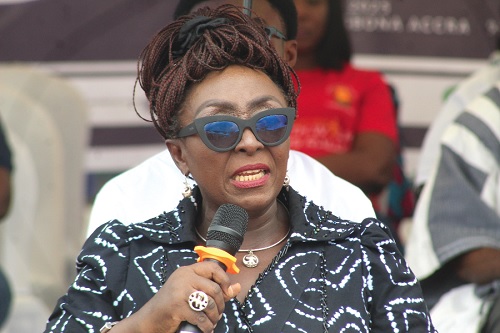 Abla Dzifa Gomashie, Minister of Tourism, Culture, and Creative Arts, delivering her keynote address Abla Dzifa Gomashie, Minister of Tourism, Culture, and Creative Arts, delivering her keynote address