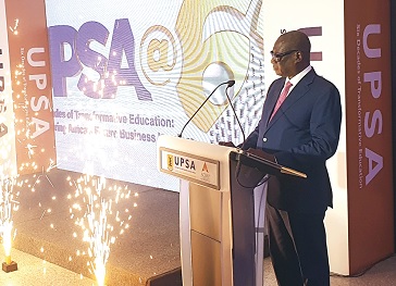 Dr K. K. Sarpong, Chancellor, UPSA, launching the 60th anniversary celebration. Picture: ERNEST KODZI