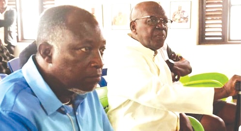 Ato Trustworthy (left) with Rev Joojo Gyepi-Garbrah at the Emintsimadze palace