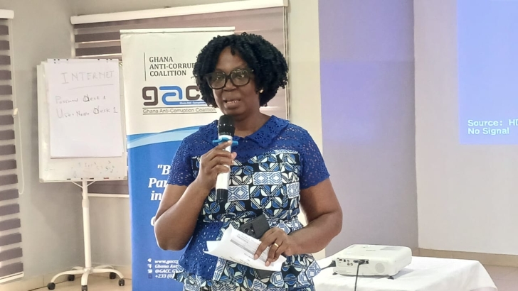 Beauty Emefa Nartey, Executive Secretary of GACC speaking at the event Beauty Emefa Nartey, Executive Secretary of GACC speaking at the event