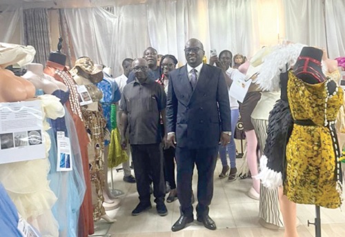 Prof. Amevi Acakpovi (right), acting Vice-Chancellor, Accra Technical University and staff at the exhibition Prof. Amevi Acakpovi (right), acting Vice-Chancellor, Accra Technical University and staff at the exhibition