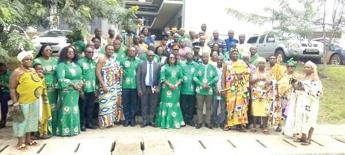 Some of the dignitaries at the programme after the official launch of the fifth anniversary 
