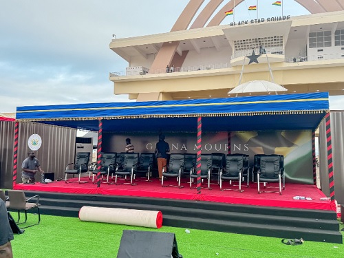 Preparations underway at the Black Star Square for the national mourning programme