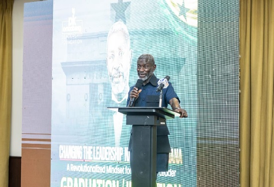 Prince Kofi Amoabeng, Founder of the PK Amoabeng Leadership Scholars Programme speaking at the event