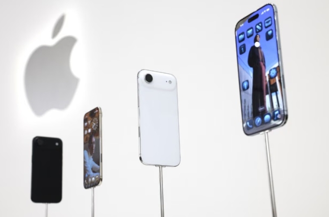 The new Apple iPhone Air at Apple Park in Cupertino, California, on Tuesday. Photograph: John G Mabanglo/EPA