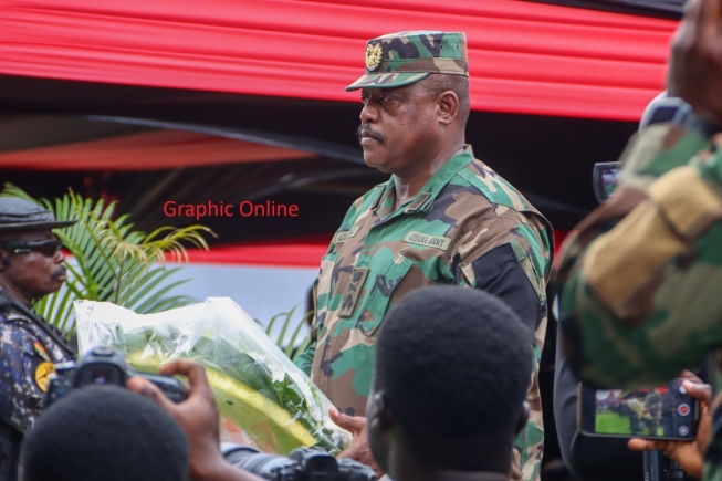 Lt Gen. William Agyapong, Chief of the Defence Staff, laying a wreath on behalf of the Ghana Armed Forces Lt Gen. William Agyapong, Chief of the Defence Staff, laying a wreath on behalf of the Ghana Armed Forces