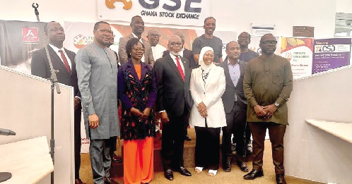 Maria Adamu-Zibo (3rd from right), MD of FEDCO, Abena Amoah (3rd from left), MD, GSE, Dr James Klutse Avedzi, Director-General, Securities and Exchange Commission, and other dignitaries at the listing of FEDCO’s instrument Maria Adamu-Zibo (3rd from right), MD of FEDCO, Abena Amoah (3rd from left), MD, GSE, Dr James Klutse Avedzi, Director-General, Securities and Exchange Commission, and other dignitaries at the listing of FEDCO’s instrument