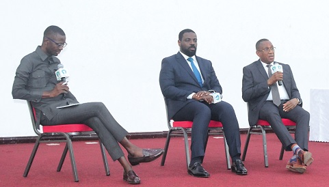 Dr Edem Hiadzi (right), CEO, Lister Hospital and Fertility Care, and Dr Senanu Djokoto (middle), deputy CEO, Operations, NHIA, in a panel discussion being moderated by Benard Avle (left), Journalist. Picture: ERNEST KODZI Dr Edem Hiadzi (right), CEO, Lister Hospital and Fertility Care, and Dr Senanu Djokoto (middle), deputy CEO, Operations, NHIA, in a panel discussion being moderated by Benard Avle (left), Journalist. Picture: ERNEST KODZI