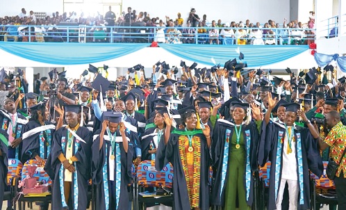 The graduates after being conferred with the degree