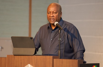 President John Mahama (right) speaking at the TICAD-9 in Japan