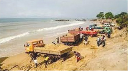 Sand winning along the White Volta