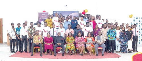 Speakers and participants in the event in Accra