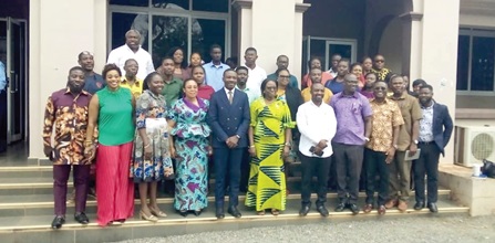 Linda Akweley Ocloo (4th from left), Greater Accra Regional Minister, with the officials after the programme Linda Akweley Ocloo (4th from left), Greater Accra Regional Minister, with the officials after the programme