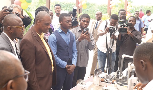 Nii Doodoo Doodoo (2nd from left), Board chairman, CTVET, Abdul Rahman Zakariah (left), Deputy-Director General, CTVET, among other dignitaries being briefed during the exhibition inspection. Picture: BENEDICT OBUOBI Nii Doodoo Doodoo (2nd from left), Board chairman, CTVET, Abdul Rahman Zakariah (left), Deputy-Director General, CTVET, among other dignitaries being briefed during the exhibition inspection. Picture: BENEDICT OBUOBI