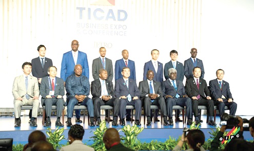 John Dramani Mahama (seated 3rd from left) with Shigeru Ishiba (middle), Japanese Prime Minister, and other dignitaries John Dramani Mahama (seated 3rd from left) with Shigeru Ishiba (middle), Japanese Prime Minister, and other dignitaries