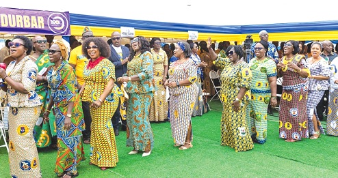 Members of the church dancing at the grand durbar