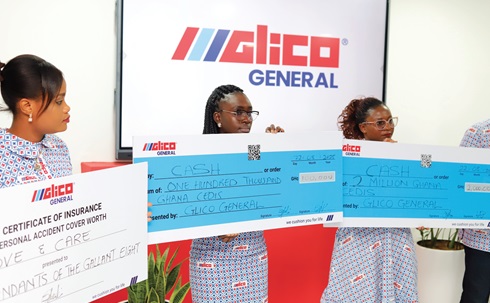 Cheques representing the benefits and donations to the bereaved families of the patriots eight Picture: EDNA SALVO KOTEY 