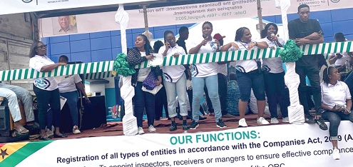 Some officials of the ORC addressing the public as they embarked on the float Some officials of the ORC addressing the public as they embarked on the float