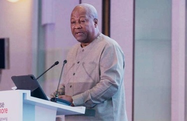 President John Mahama (right) speaking at the Africa Singapore Business Forum