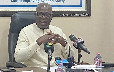 John Mmeb Kunyan Wumborti, acting Commissioner, AIB Ghana, addressing the media John Mmeb Kunyan Wumborti, acting Commissioner, AIB Ghana, addressing the media