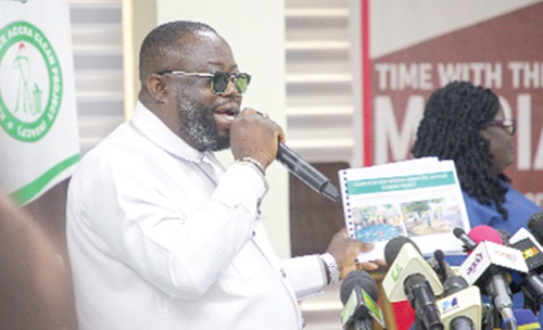 Michael Kpakpo Allotey, Metropolitan Chief Executive of Accra, addressing the audience during the event. Picture: CALEB VANDERPUYE Michael Kpakpo Allotey, Metropolitan Chief Executive of Accra, addressing the audience during the event. Picture: CALEB VANDERPUYE