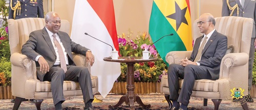 President John Dramani Mahama (left) holding talks with President Tharman Shanmugaratnam, his Singaporean counterpart President John Dramani Mahama (left) holding talks with President Tharman Shanmugaratnam, his Singaporean counterpart