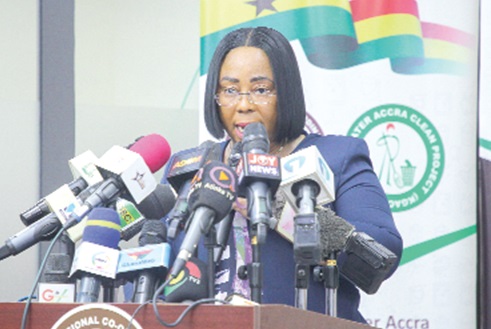 Linda Obenewaa Akweley Ocloo, Greater Accra Regional Minister, addressing the audience during the event. Picture: CALEB VANDERPUYE Linda Obenewaa Akweley Ocloo, Greater Accra Regional Minister, addressing the audience during the event. Picture: CALEB VANDERPUYE