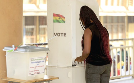 A voter exercising her franchise A voter exercising her franchise