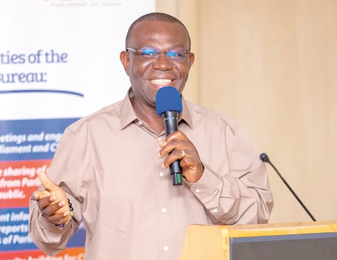 Emmanuel Kwasi Bedzrah,  Chairman of the Open  Government Partnership, speaking at the meeting