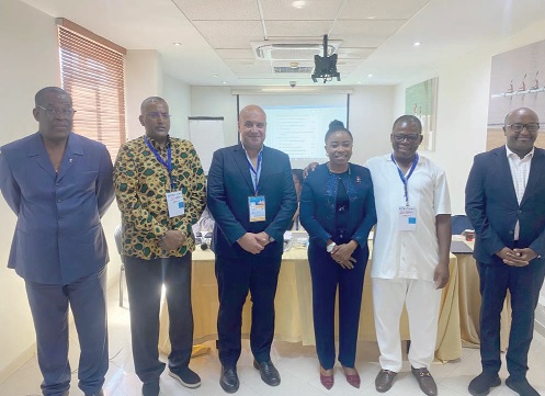 • Kamal Sulley (in white) in a memorable pose with other members of the newly elected CAC Executive Committee