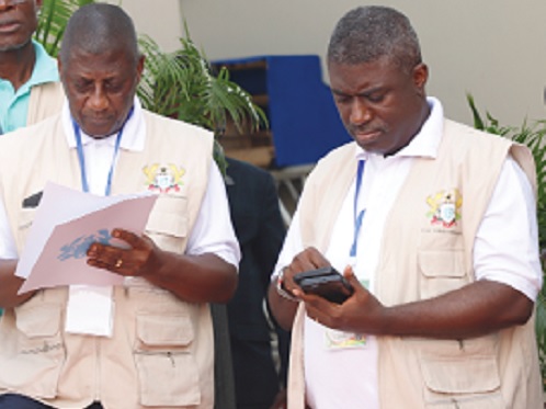 Samuel Tettey (left), Deputy EC Chairman, Operations, and Dr Bossman Eric Asare, Deputy EC Chairman,  Corporate Services