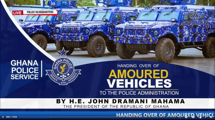President Mahama hands over 40  operational vehicles to Police
