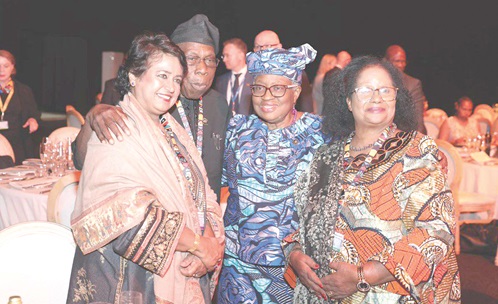Olusegun Obasanjo (2nd from left), former Nigerian President, with some dignitaries at the summit