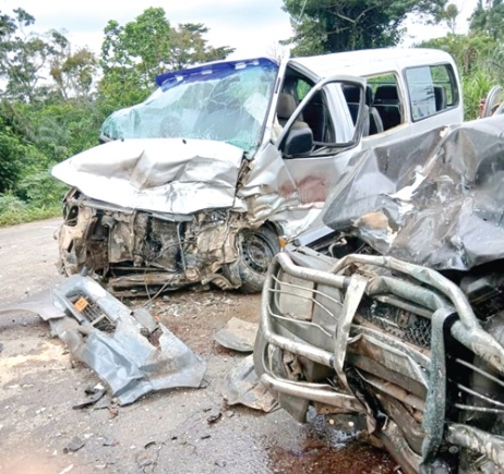 The mangled vehicles