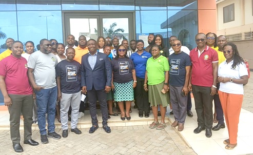 Management and staff of Tema Community 9 Taxpayers Services Centre after the launch of the campaign