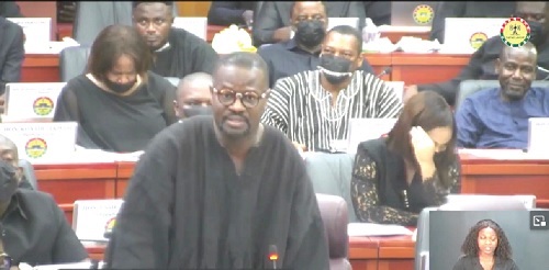 Frank Annor-Dompreh, the Minority Chief Whip, speaking on the floor of Parliament yesterday