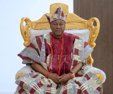 President John Mahama was honoured with the distinguished title Aare Atayeto Oodua of the Source